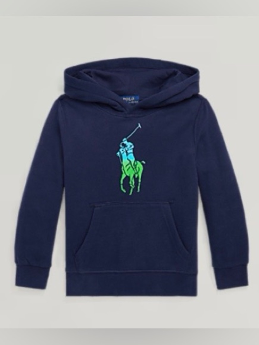 Polo Ralph Lauren Toddler Sz 2/2T Navy Ombre Big Pony Fleece Hoodie